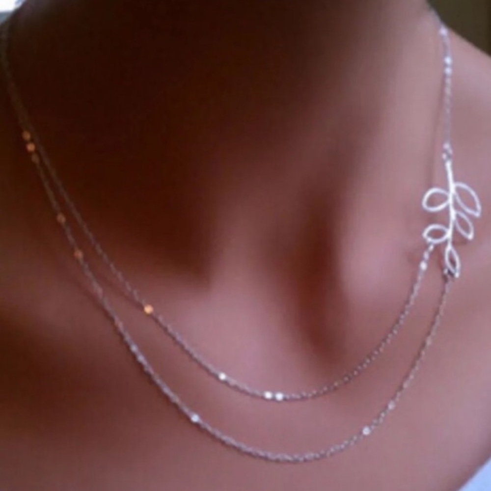 Silver Branch Layered Necklace